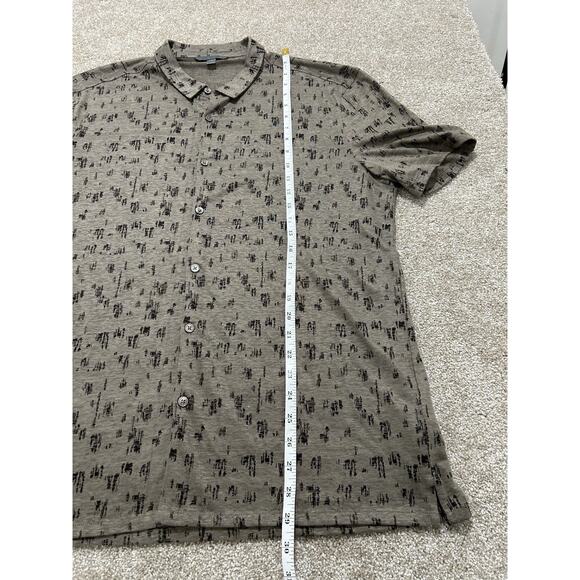 John Varvatos 100% linen short sleeve button shirt casual knit collared Large - Picture 4 of 9